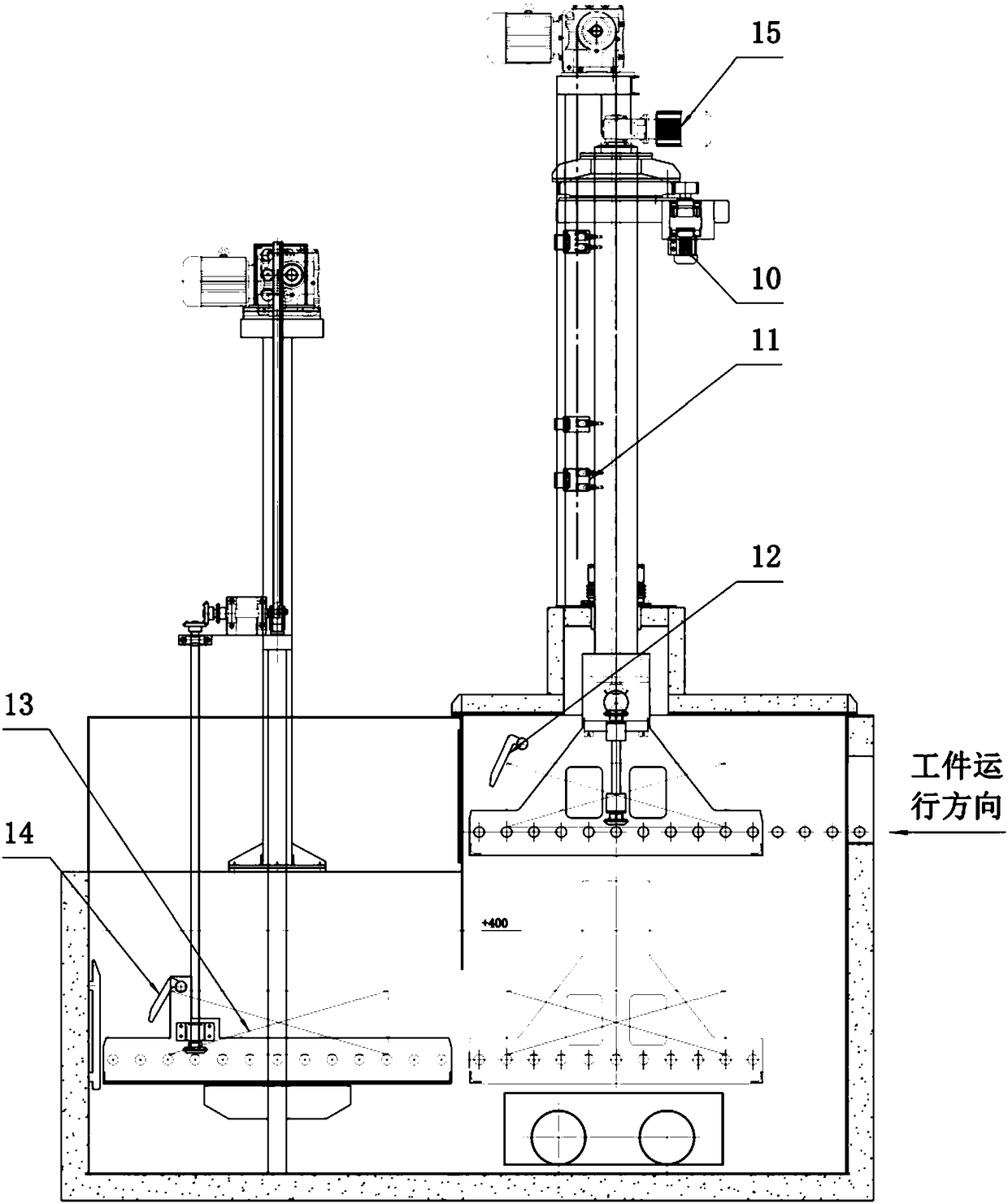 Quenched workpiece self-rotation mechanism in full-automatic carrier roller quenching production line