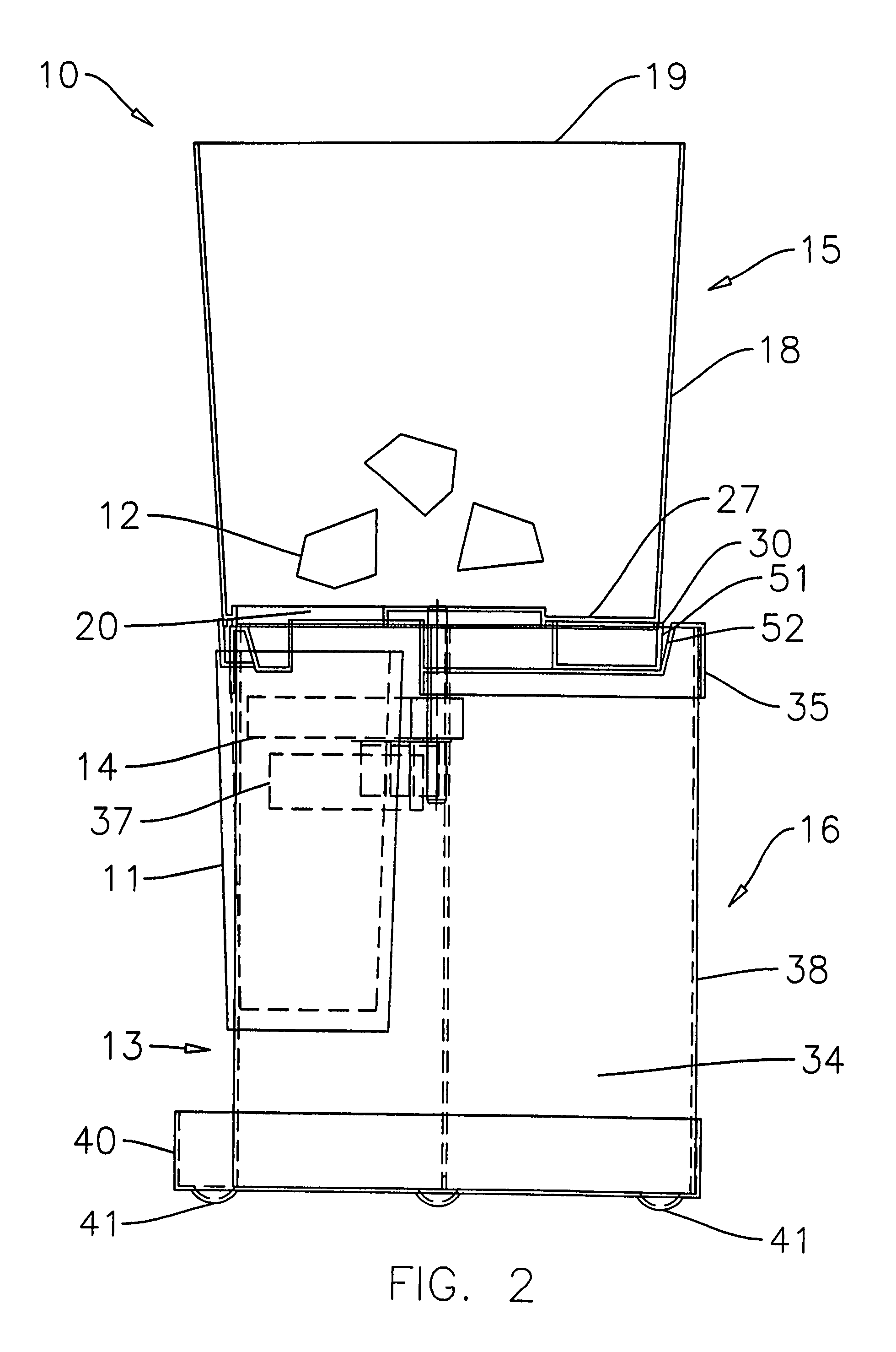 Ice bucket dispenser apparatus