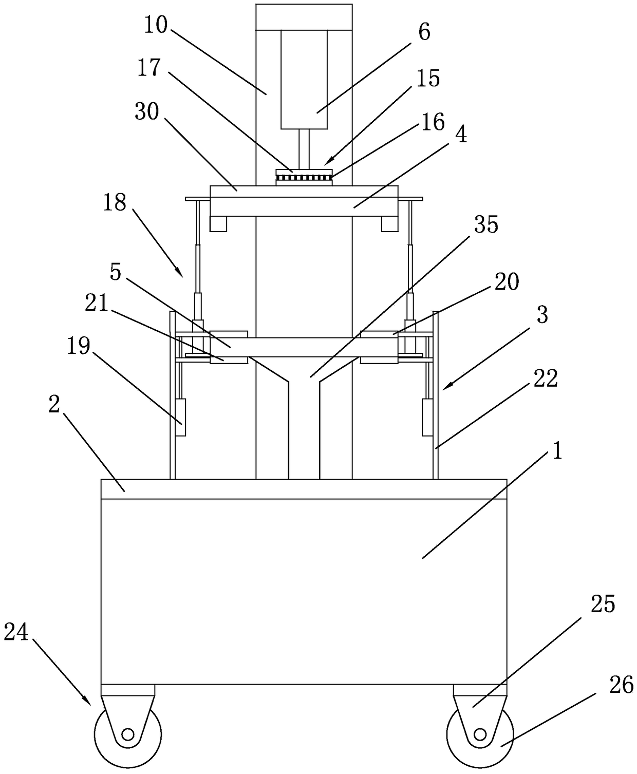 A pneumatic pressing machine for clothing printing and ironing