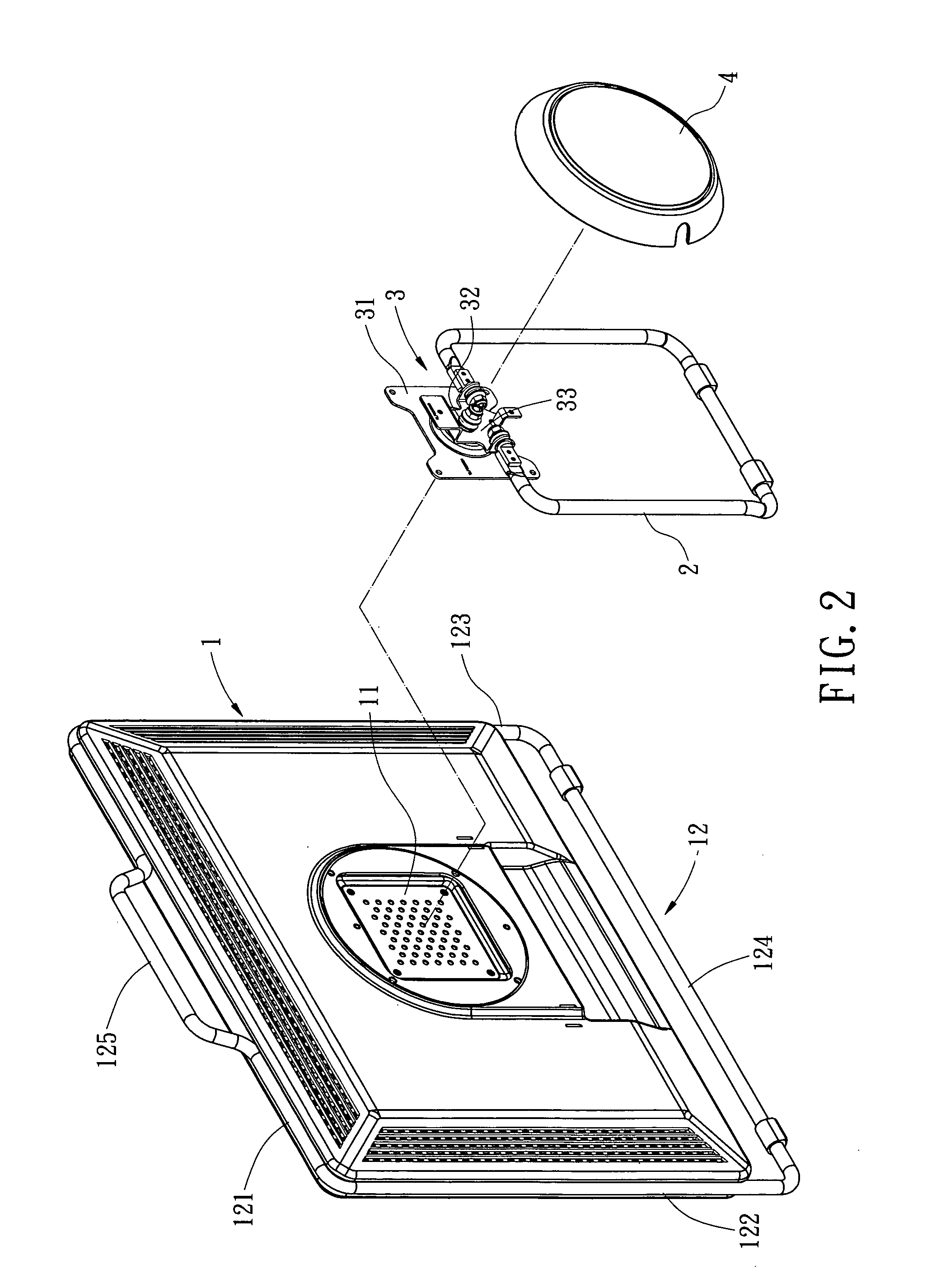 Monitor supporting and rotating structure