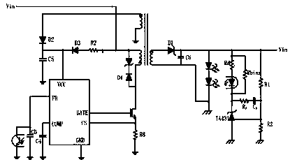 Flyback converter controlled constant-current output circuit