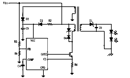 Flyback converter controlled constant-current output circuit