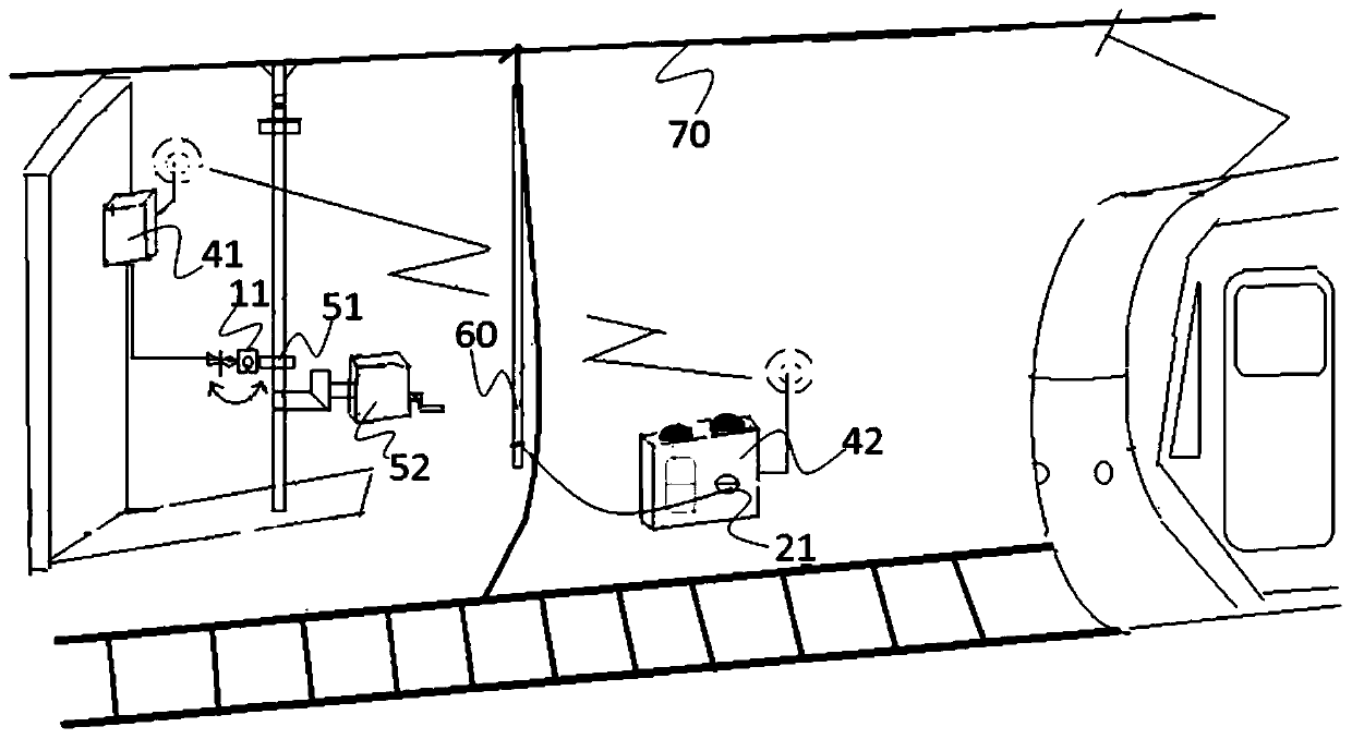 Warning device for electric passenger train maintenance operation and warning method thereof