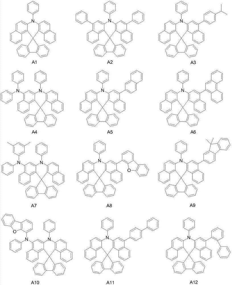 Spirofluorene dibenzacridine organic electroluminescent material and application thereof