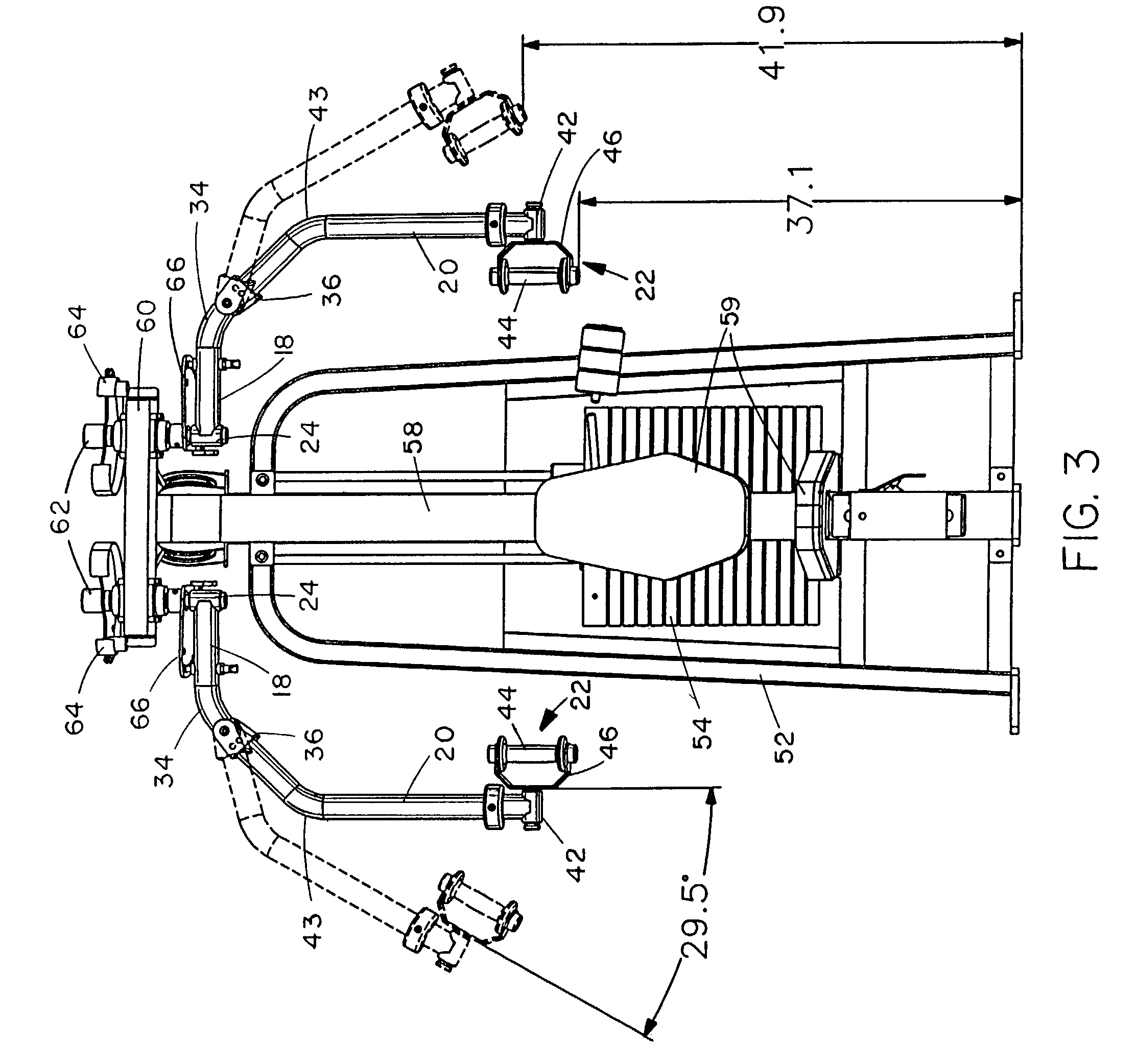 Exercise arm assembly for exercise machine