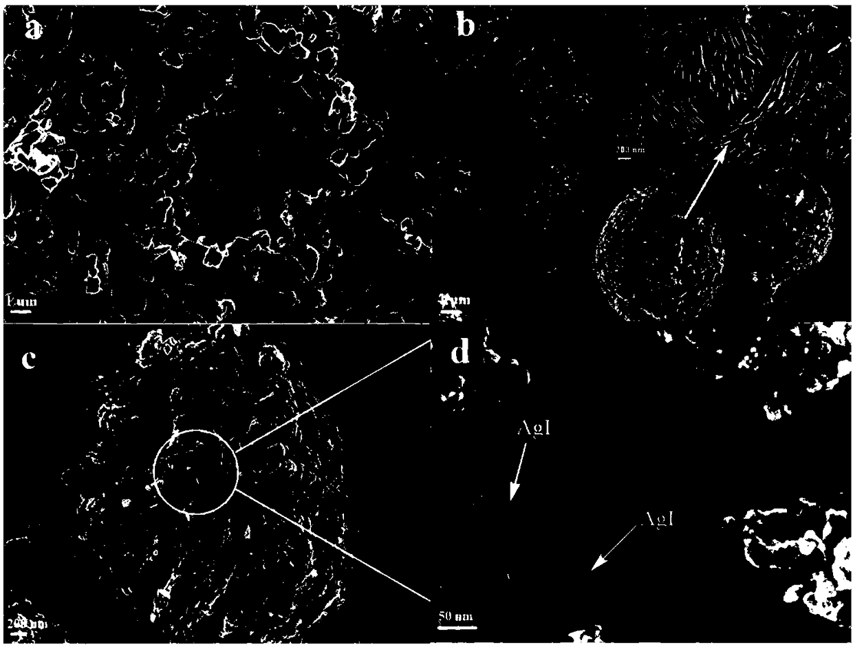 Silver iodide nanoparticle-modified bismuth tungstate heterojunction photocatalyst and preparation method and application thereof