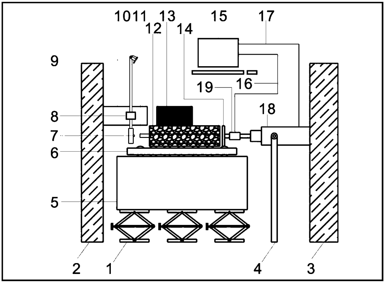 Device for simulating shearing friction of pipe joint of jacking pipe and rocky surrounding rock and testing method