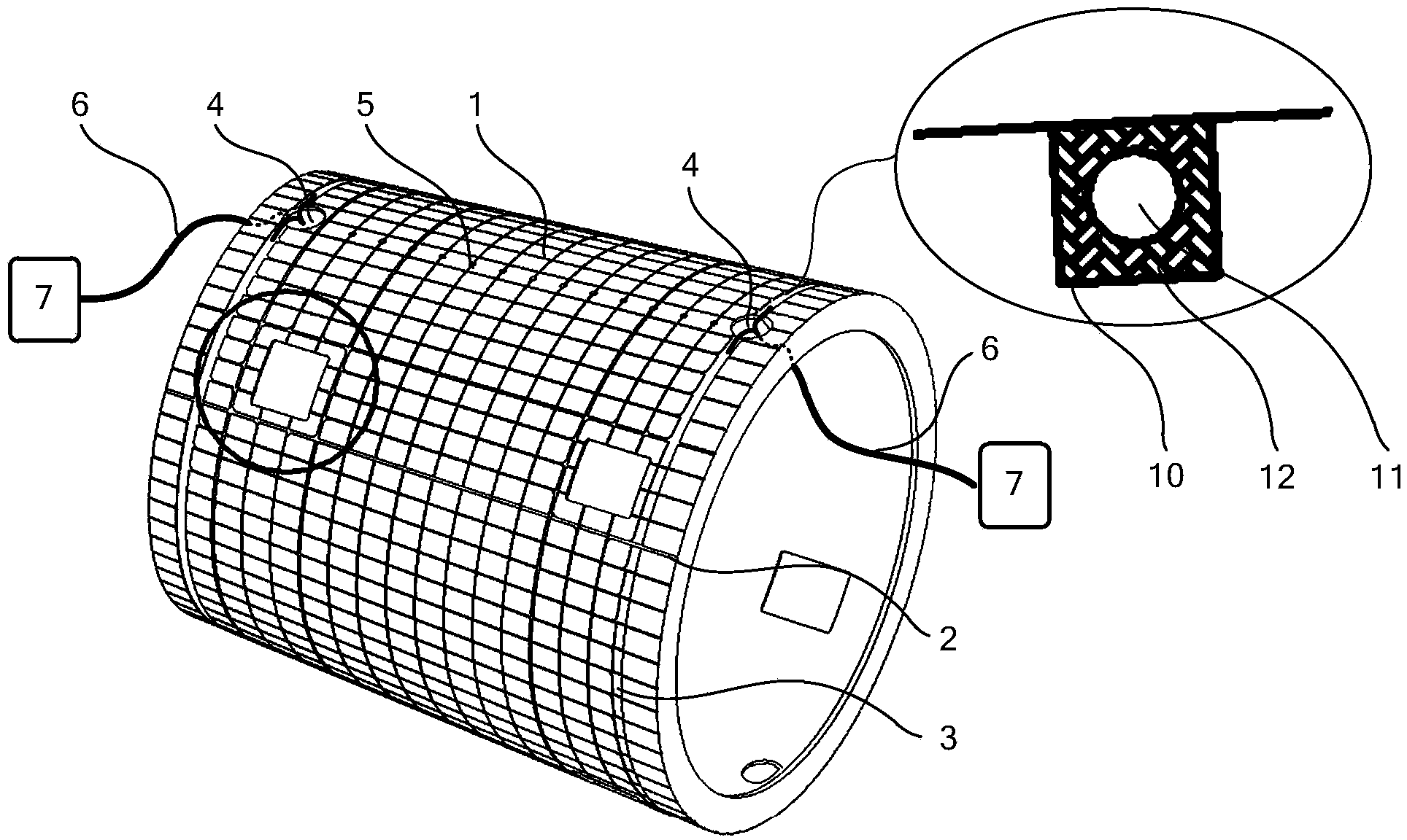 Method for embedding optical fiber sensors in aircraft cabin