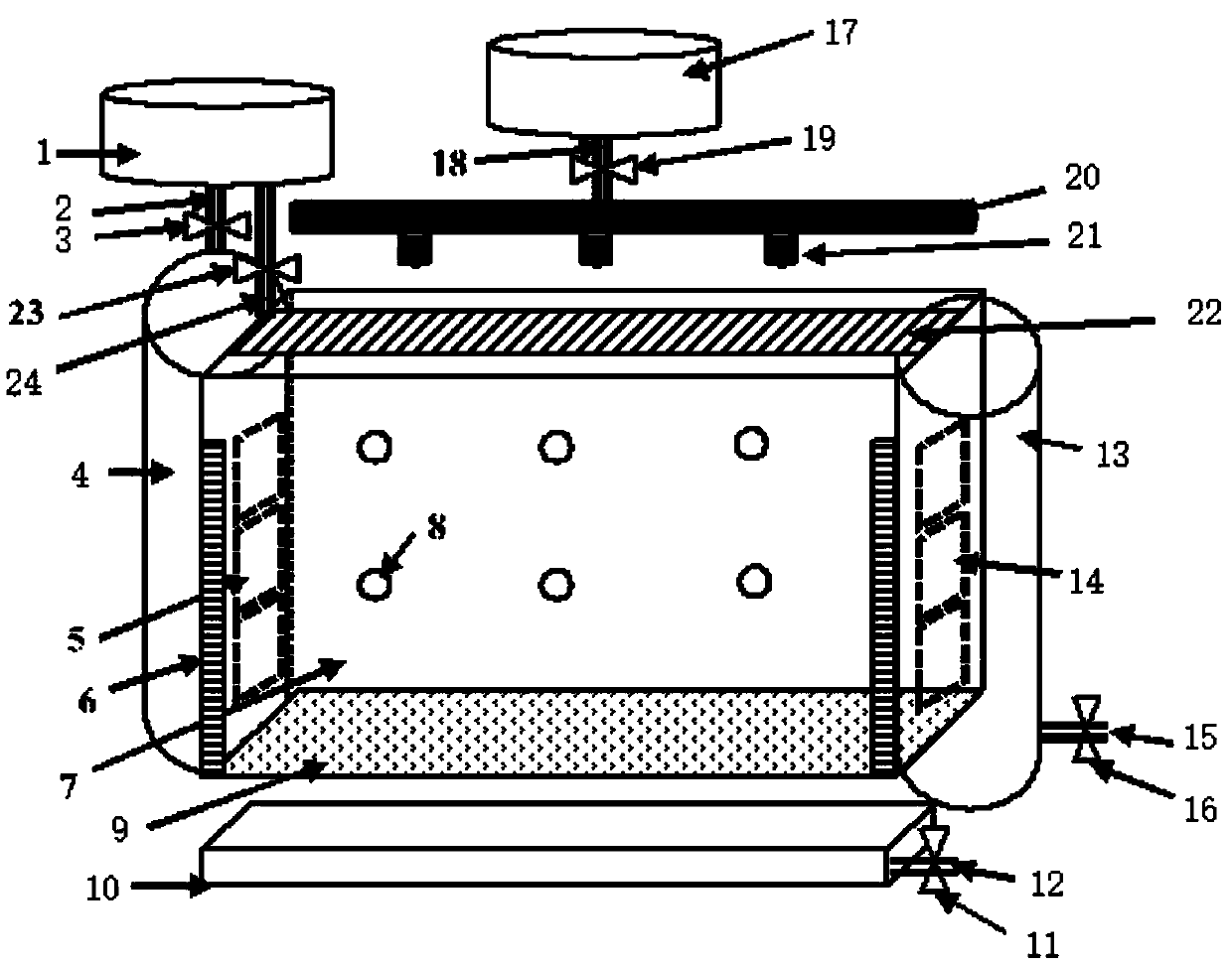 Experiment device for simulating accumulation and migration of solutes of river valley plain zones and method