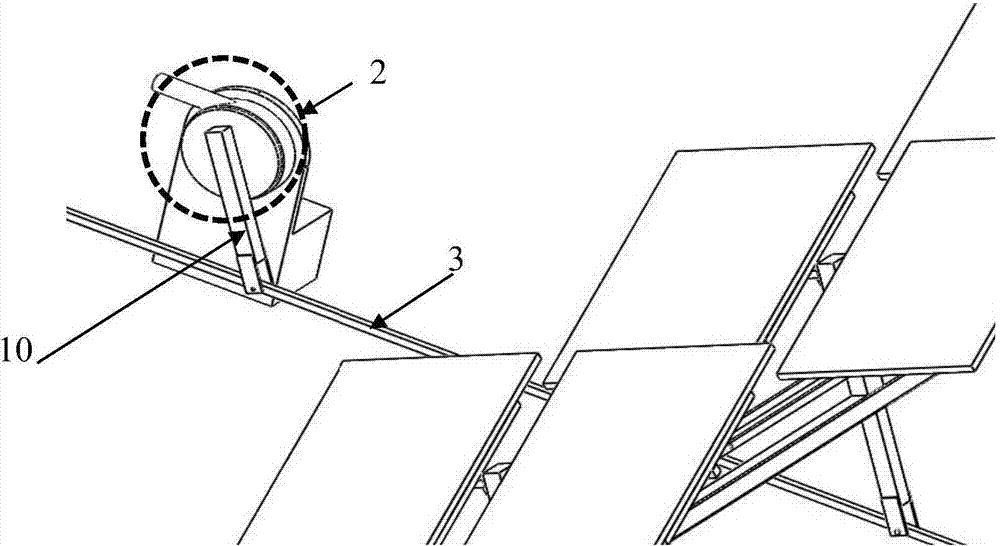 Horizontal-shaft scale-type dual-shaft dual-linkage tracking bracket device