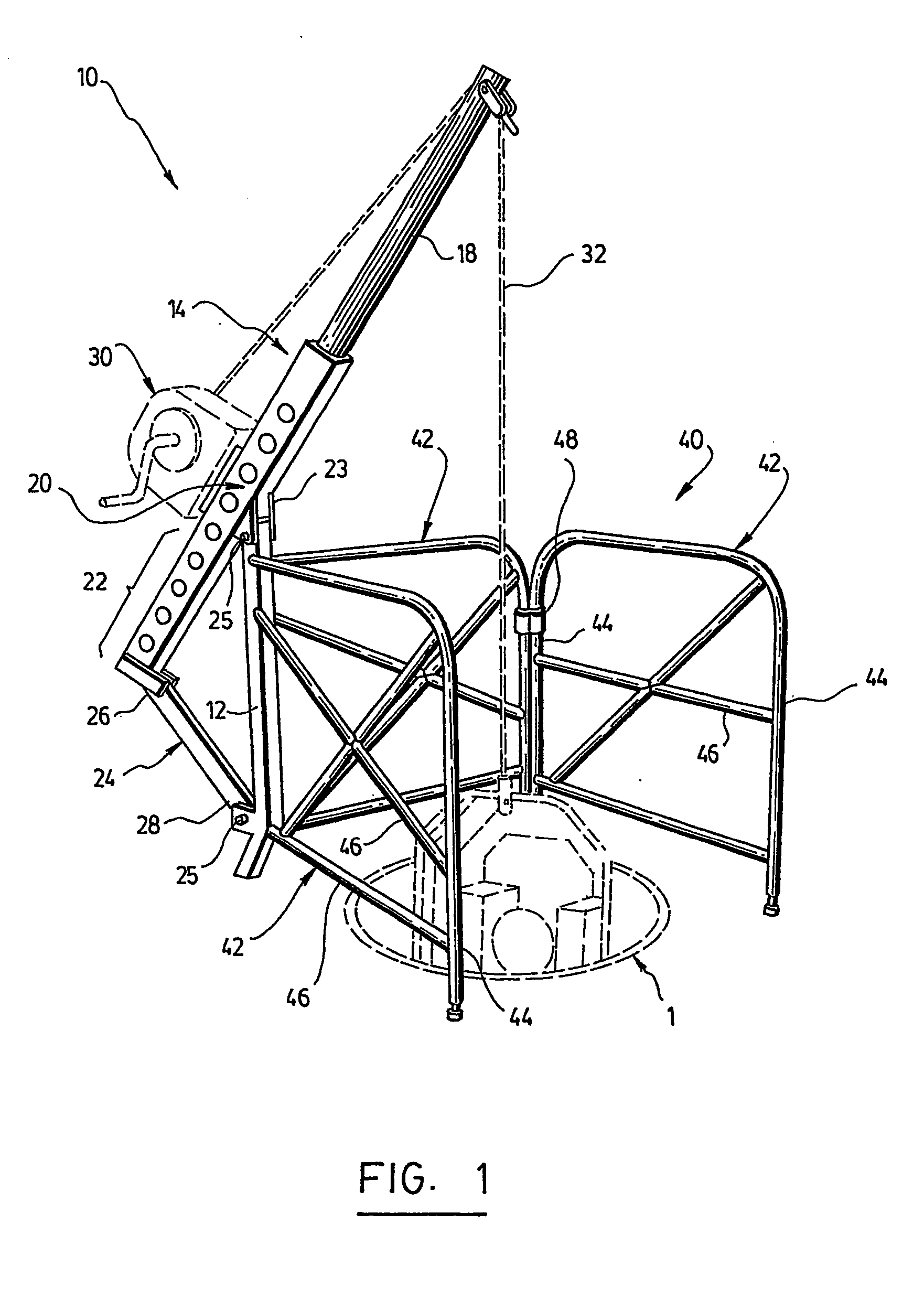 Hoisting apparatus for use at a manhole