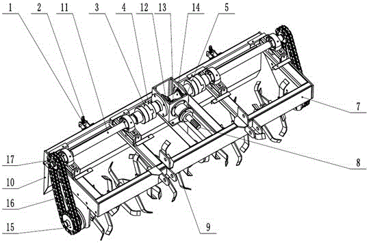 A double-sided transmission rotary tiller