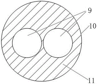 Multilayer segmented conductor type water-blocking power cable with built-in cable