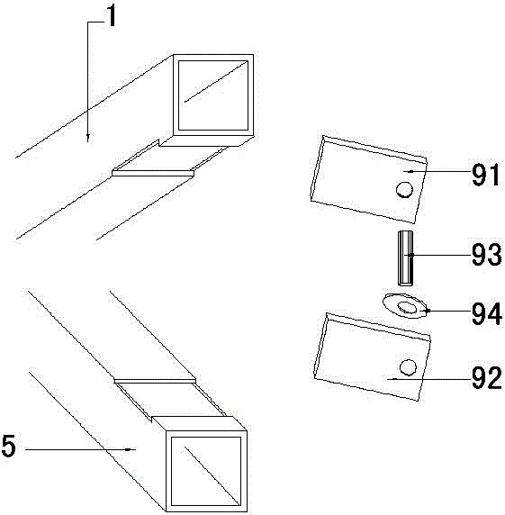 Secret door with an outward opening angle greater than 150 degrees