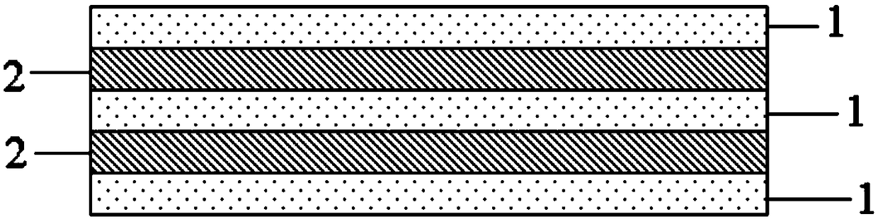 Graphene thermal-conductive film/thermal-conductive silica gel film composite material with layered alternative structure and preparation method of composite material