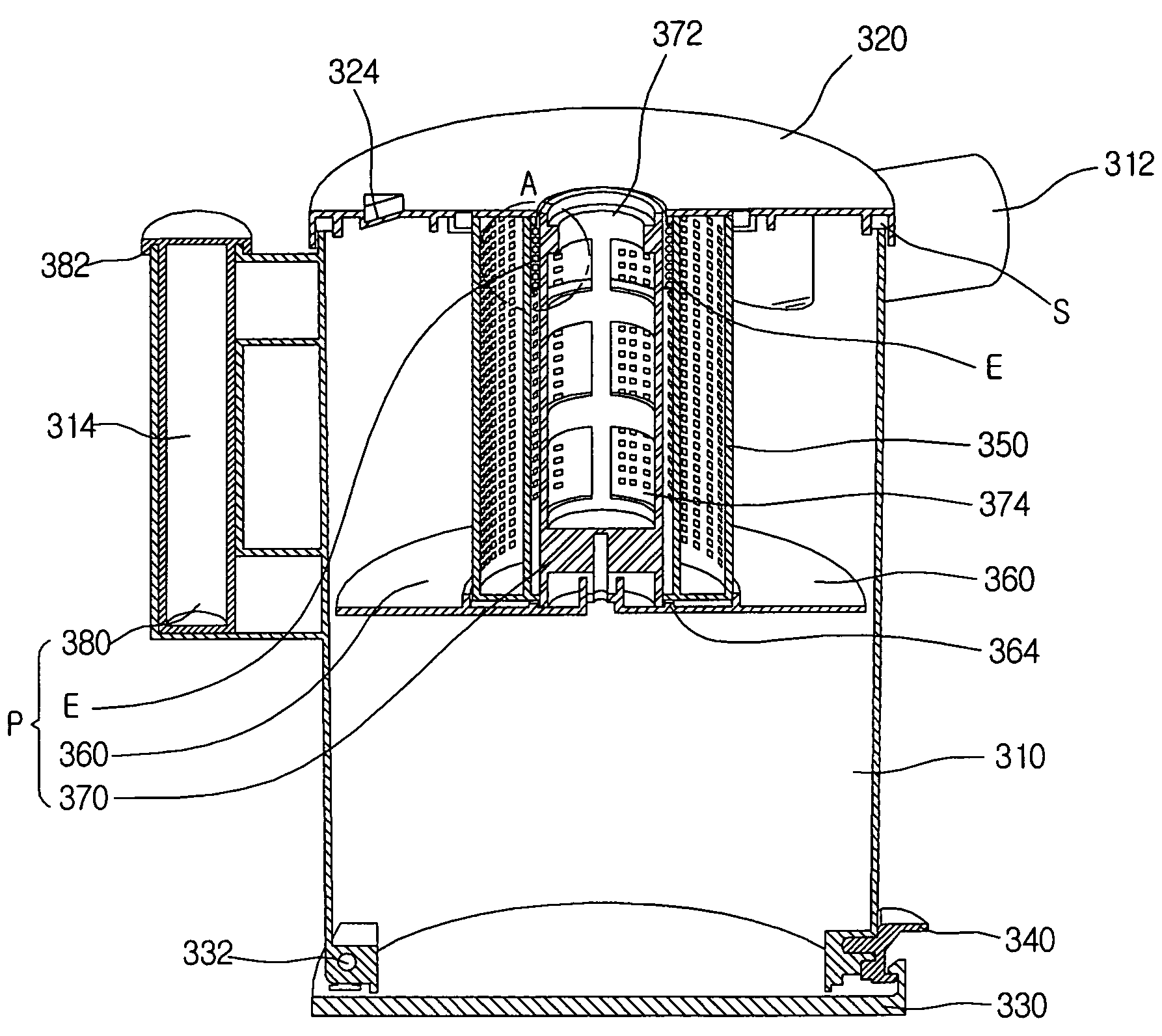 Dust collecting unit of vacuum cleaner