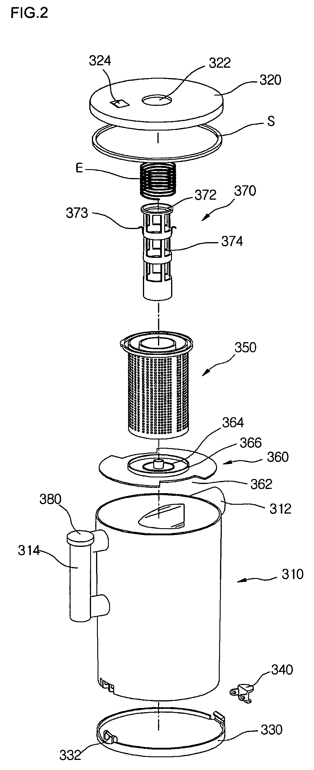 Dust collecting unit of vacuum cleaner