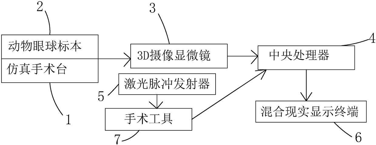 Ophthalmologic operation training system and method based on movement capturing and mixed reality