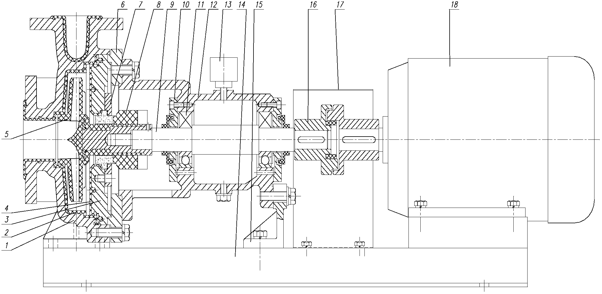 PTFE-lined chemical pump