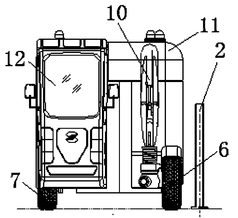 Guardrail cleaning vehicle