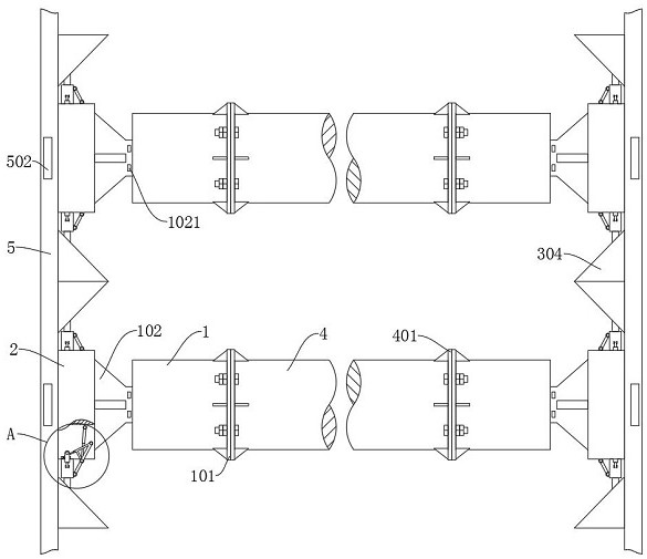 Geotechnical engineering deep foundation pit supporting beam frame structure and using method