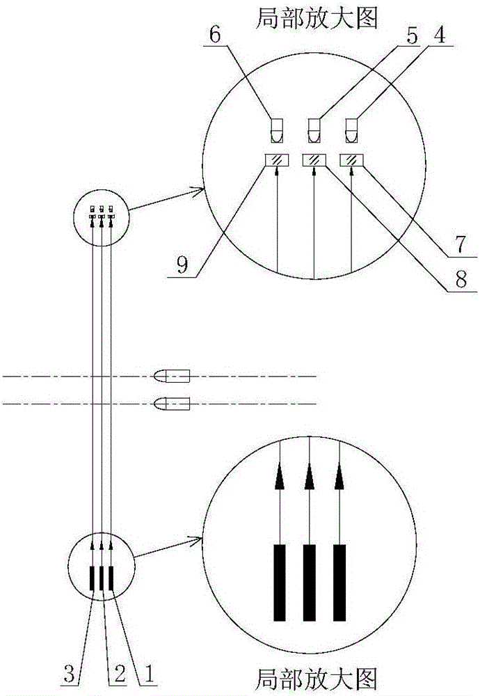 Laser multi-target vertical target measuring device and measuring method