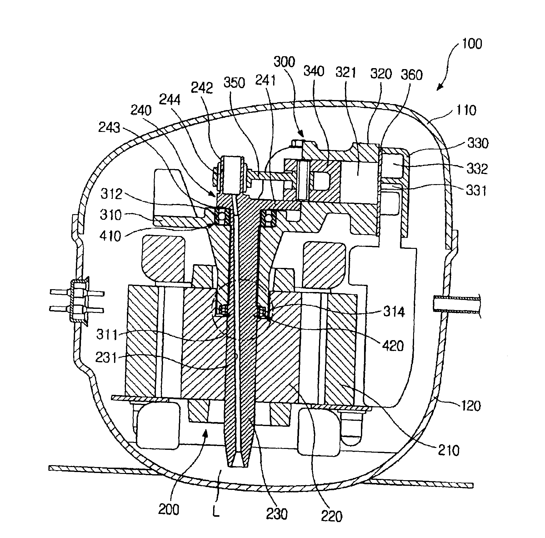 Hermetic reciprocating compressor