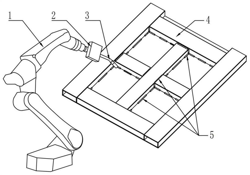 Medium plate robot welding visual locating device based on structured light three-dimensional vision