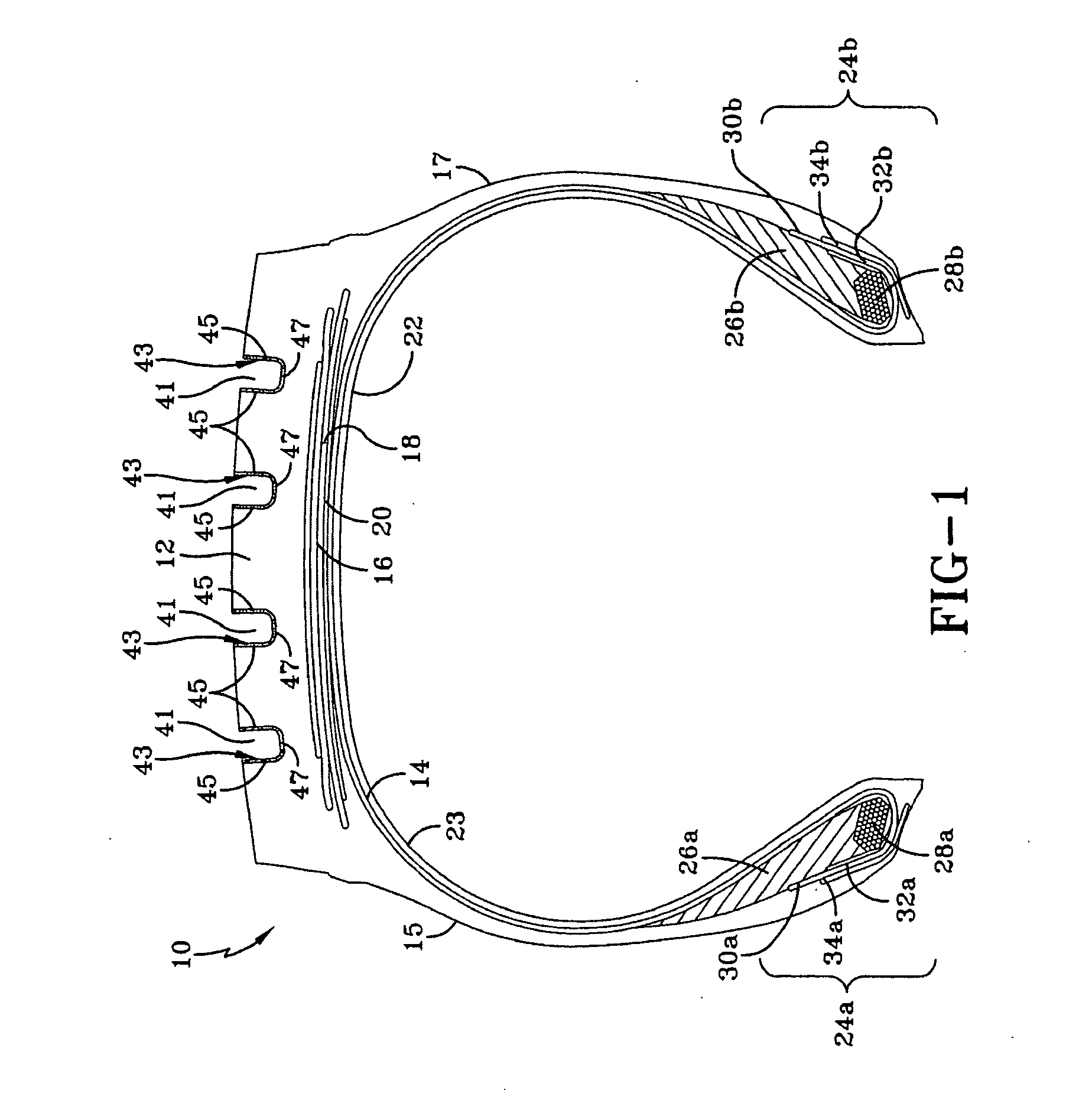 Tire tread with groove reinforcement