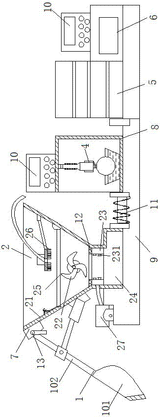 Portable rapid polycyclic aromatic hydrocarbon detection device for soil remediation