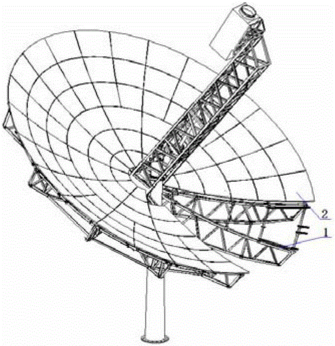 Fast focusing method for installation of mirror unit of solar disc condenser