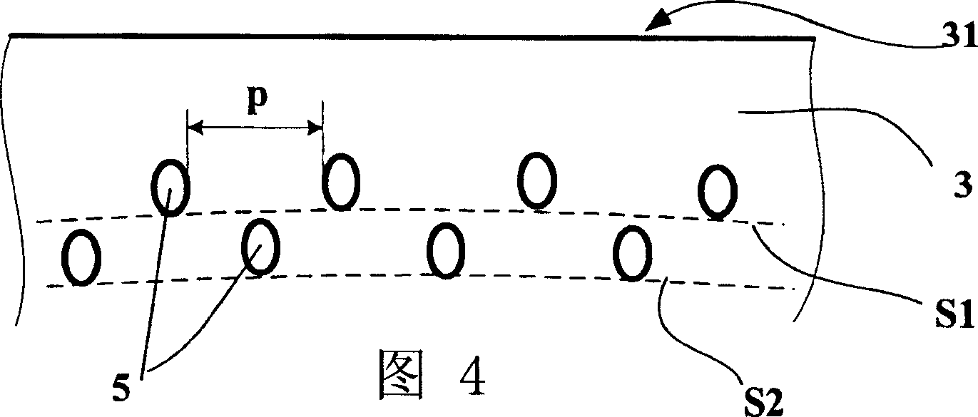 Tread comprising a ventilated device for countering irregular wear