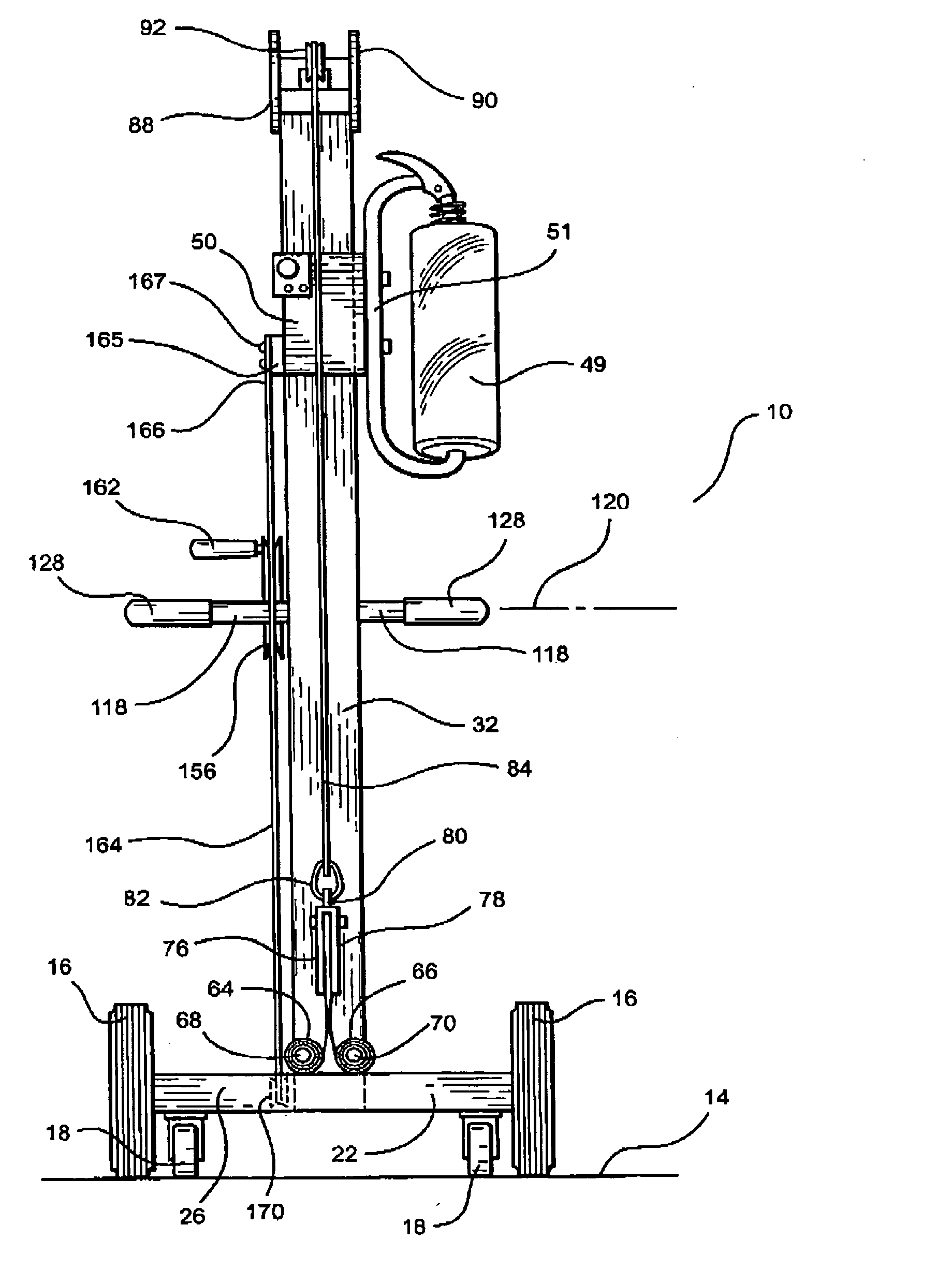 Film wrapping apparatus with negator spring biasing members