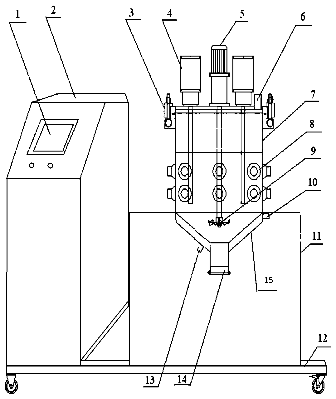 Intermittent ultrasonic emulsification device for water-based resin