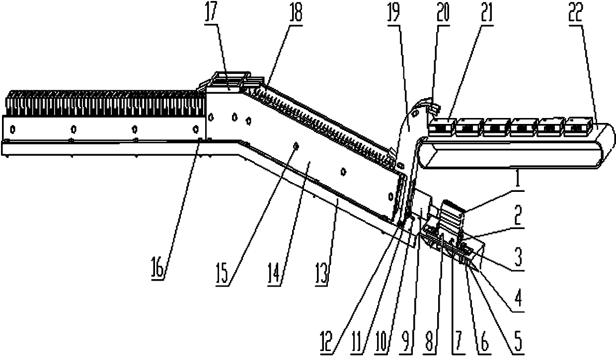 Automatic overturning and transmitting device for cigarette packet