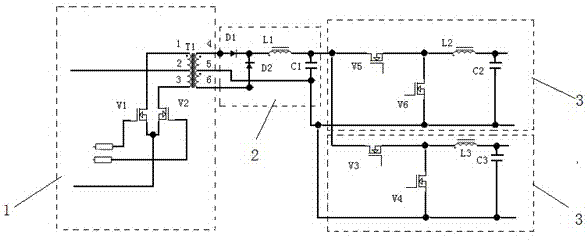 Topology circuit of wide-range input voltage isolation type switch power supply and control method of topology circuit