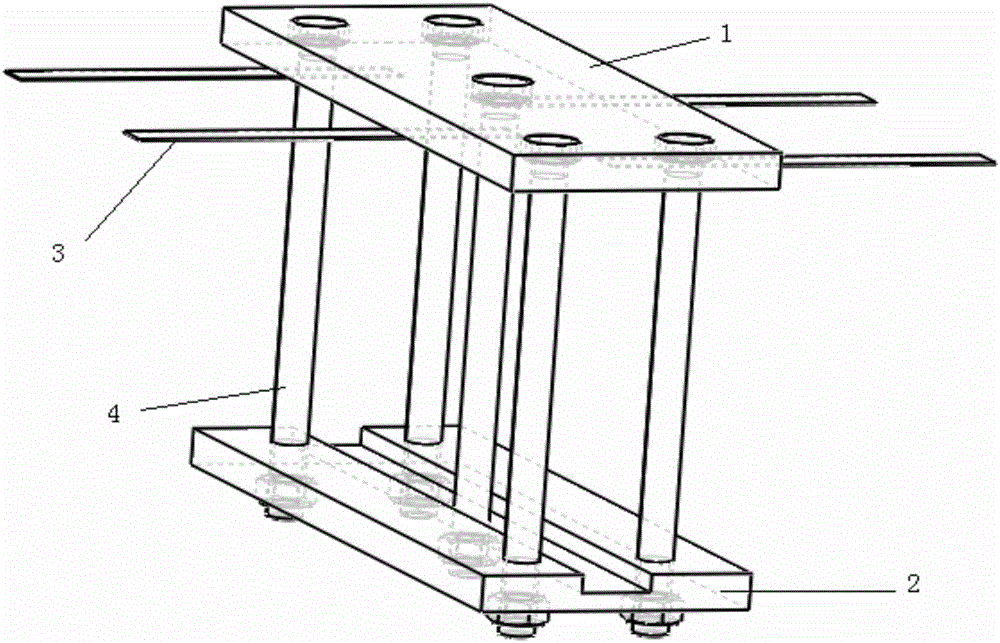 Square battery fixture used for charging and discharging testing