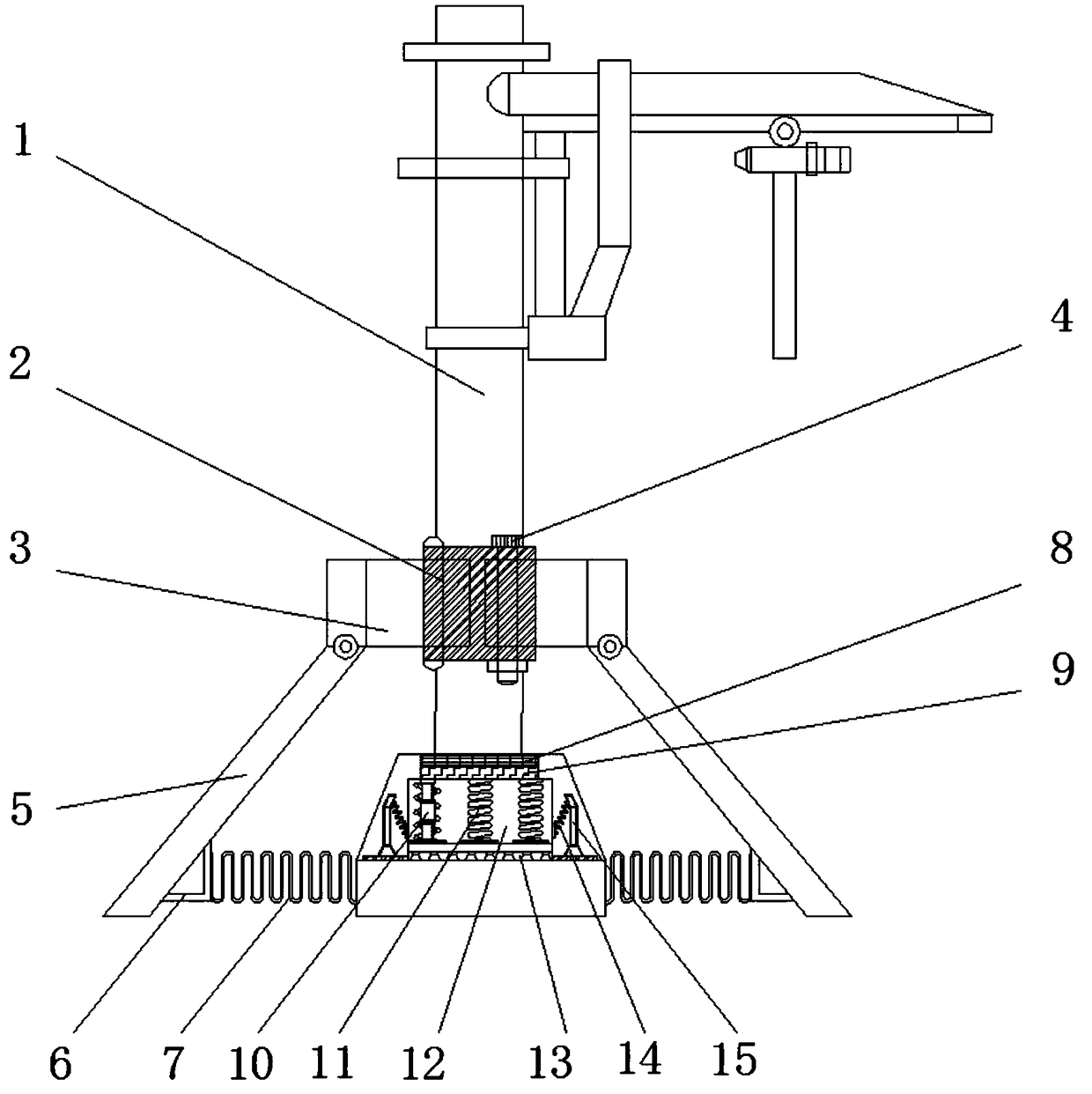 Crane base with stable buffer structure