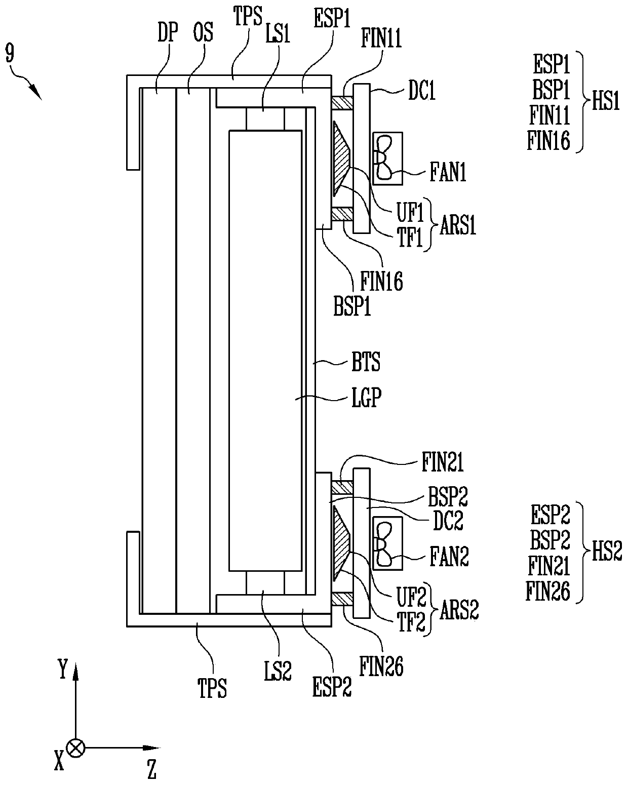 Heat sink and display device including same