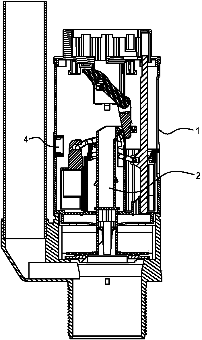 Guide mechanism of drainage valve shell