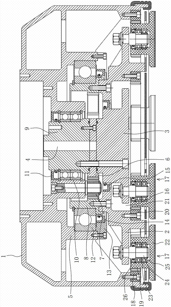 Two-way rotating grinding head provided with planetary grinding discs and specially used for retreading machine