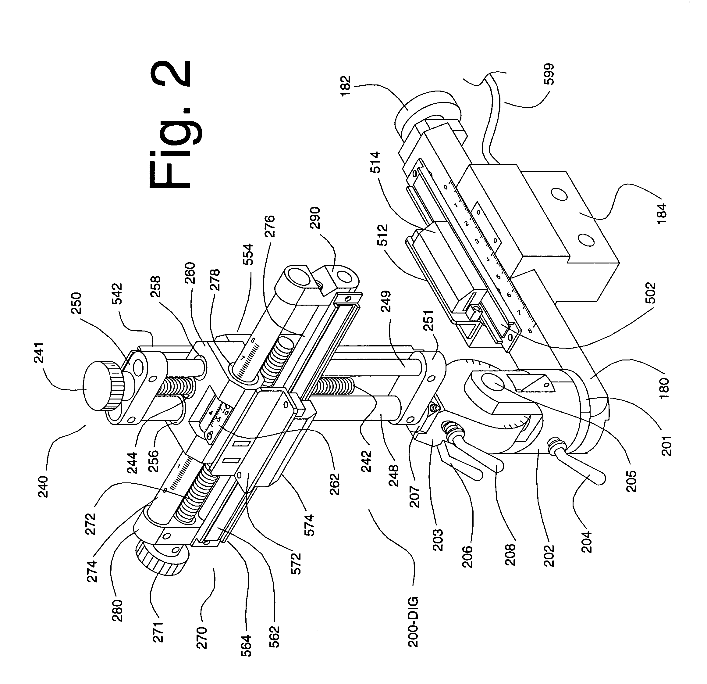 Digital stereotaxic manipulator with interfaces for use with computerized brain atlases