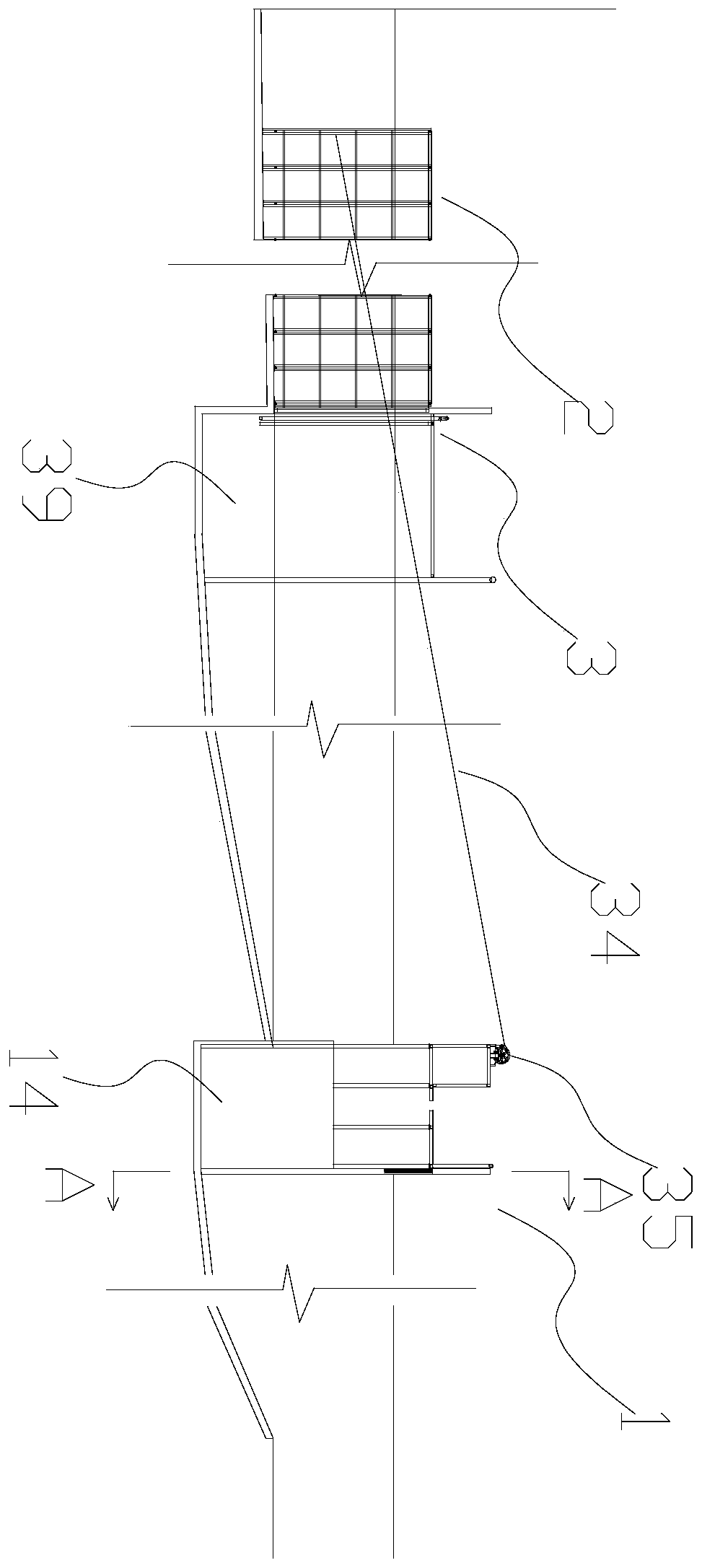 River flowing muddy water mud and sand holding and filtering treatment station