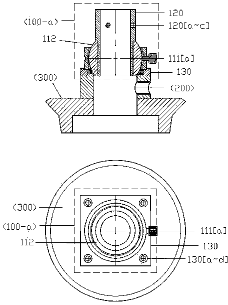 Installing device for aiming and positioning infrared thermometric optical probe on small furnace cover