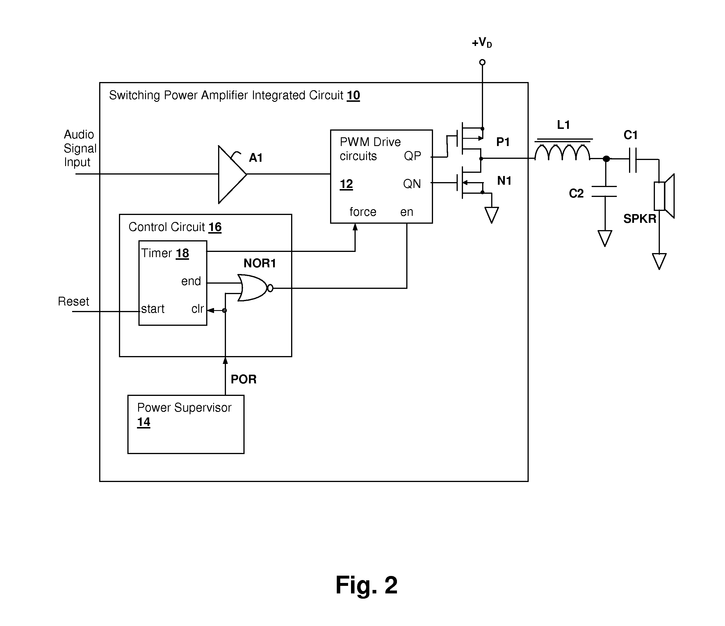 Protection circuit and method for protecting switching power amplifier circuits during reset