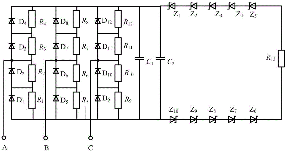 A device and method for controlling the peak voltage of the frequency conversion speed regulating device of the winch