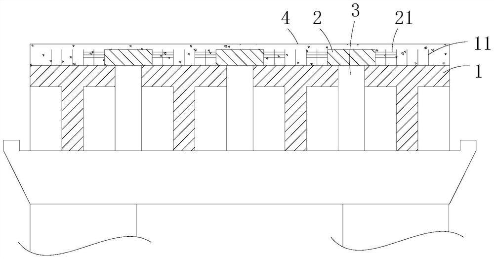 Prefabricated assembly type bridge deck structure and construction method thereof