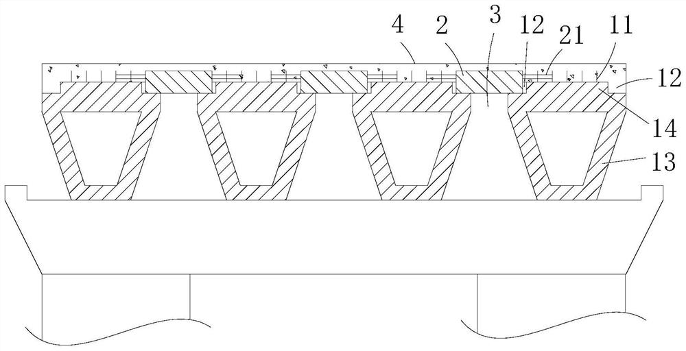 Prefabricated assembly type bridge deck structure and construction method thereof