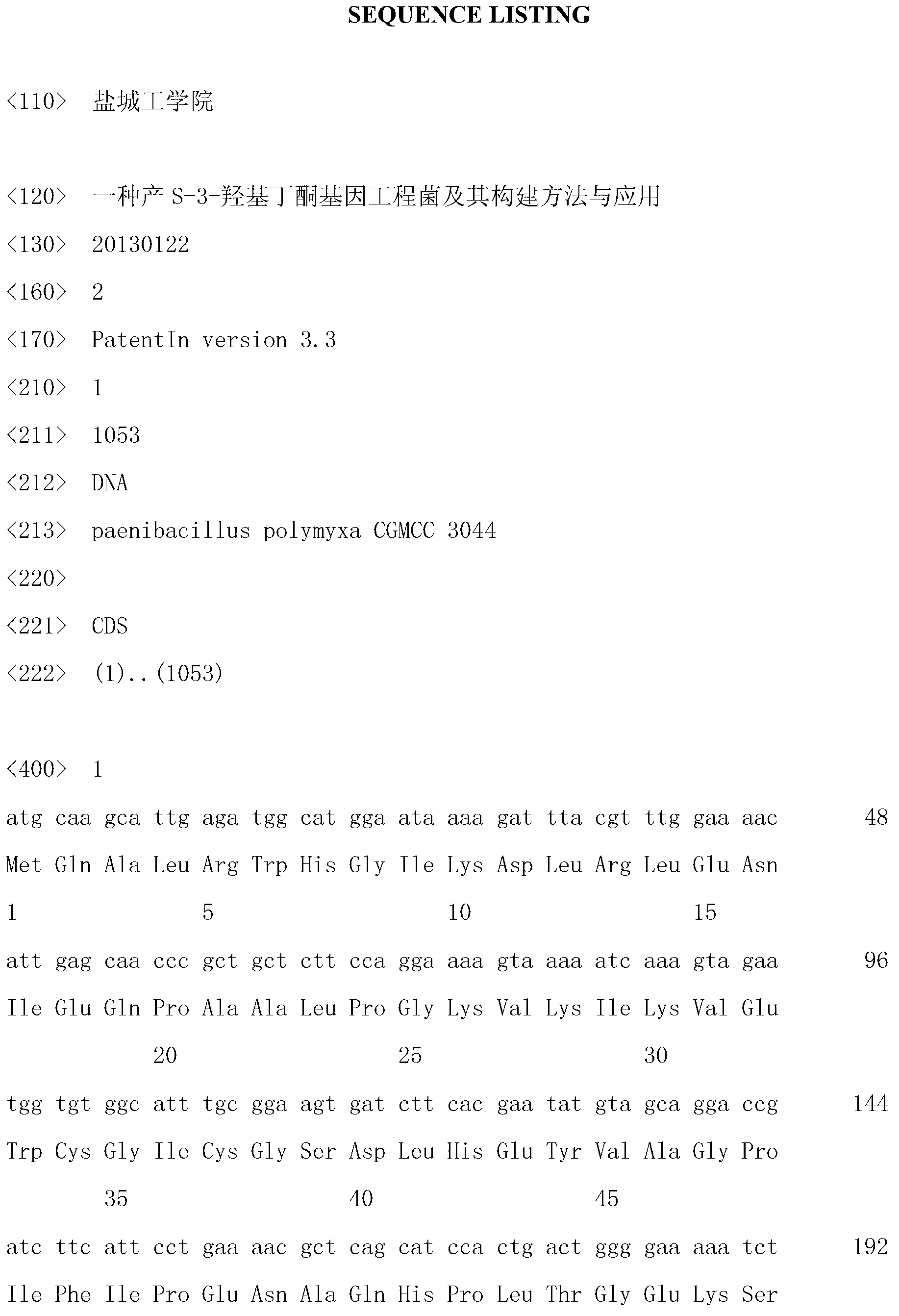 Genetically engineering bacterium capable of producing S-3-hydroxy-butanone as well as construction method and application thereof