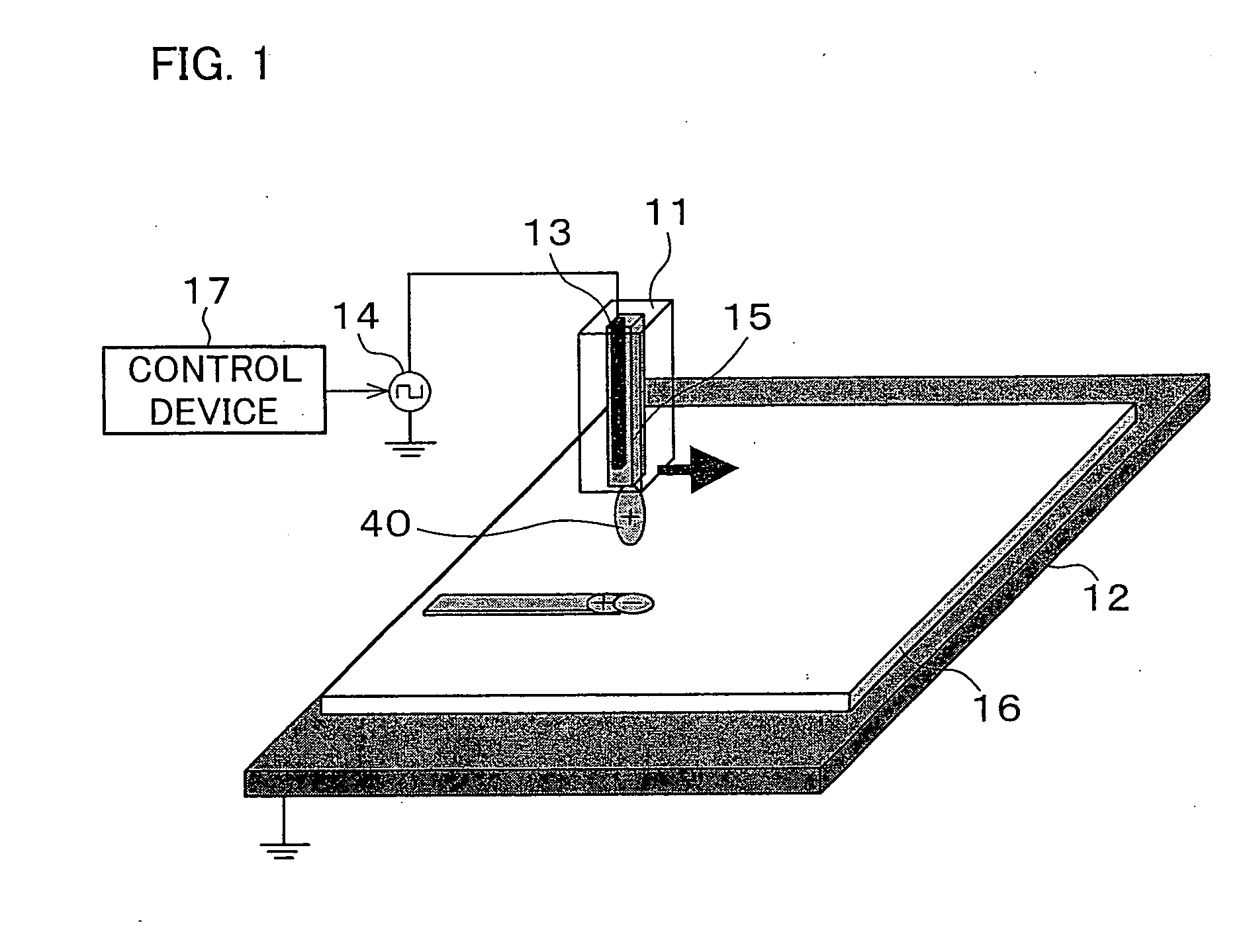 Electrostatic suction type fluid discharge device, electrostatic suction type fluid discharge method, and plot patern formation method using the same